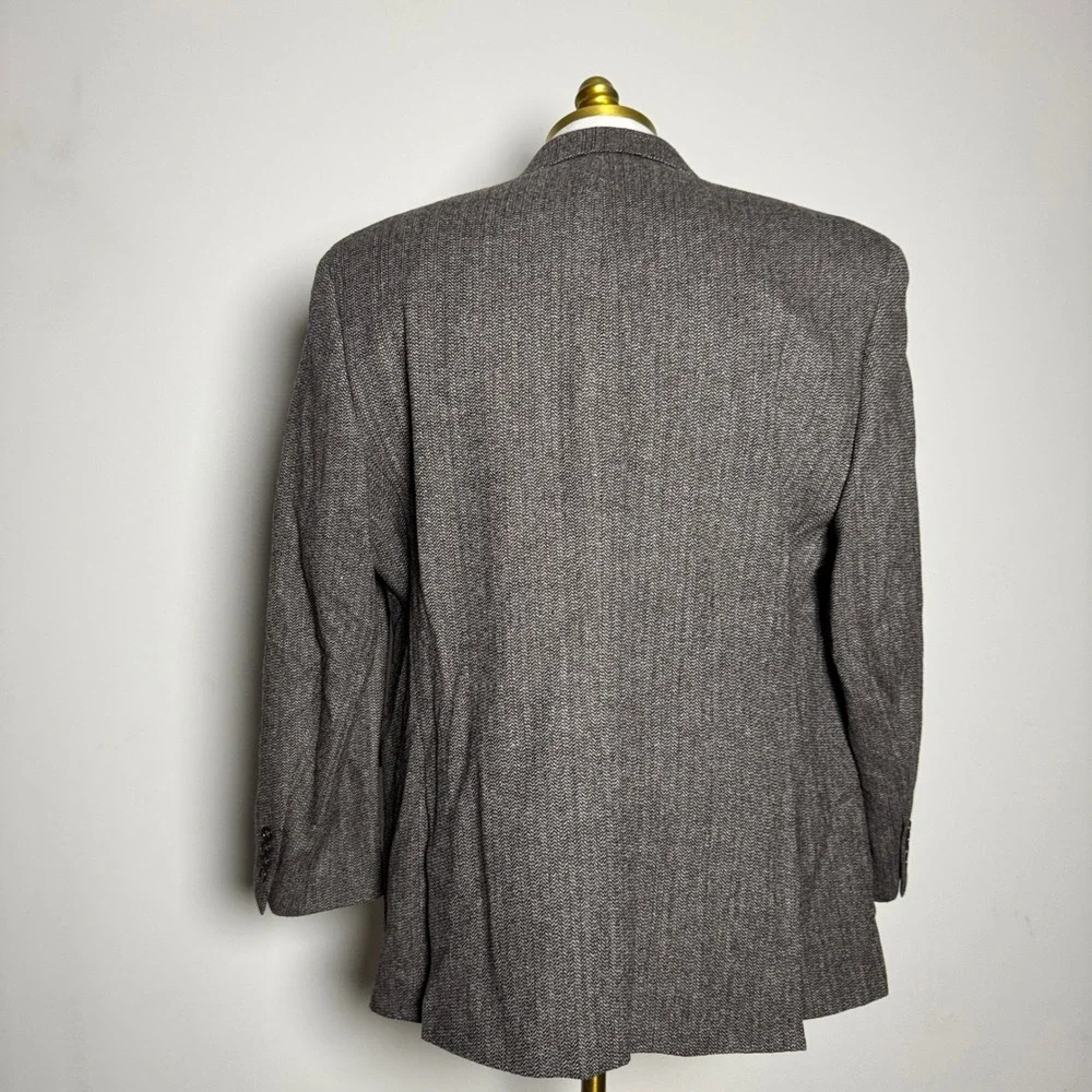 Calvin Klein Men‎ Wool Herringbone Blazer Jacket Sport Coat 46R